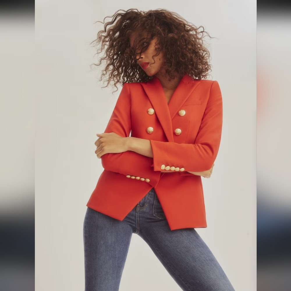 Veronica Beard Red Double-Breasted Blazer